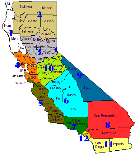 Map of Districts and Counties
